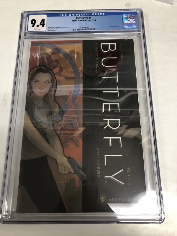 Butterfly #1 (Boom! Studios, 2014), CGC 9.4 graded comic book, Universal Blue label — front cover in its holder