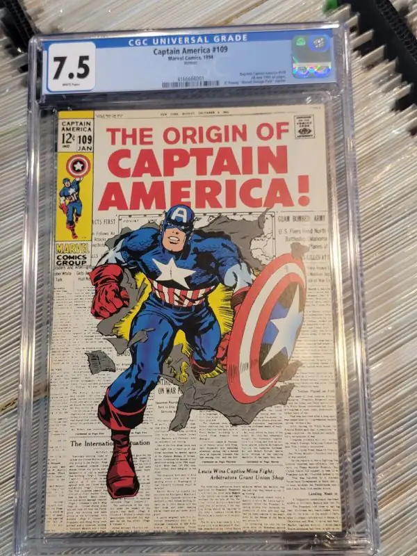 Captain America #109 (Marvel Comics, 1994), CGC 7.5 graded comic book, Universal Blue label — front cover in its holder