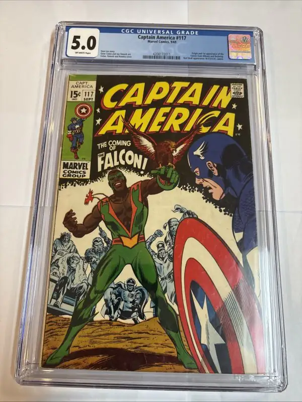 Captain America #117 (Marvel Comics, 1969), CGC 5.0 graded comic book, Universal Blue label — front cover in its holder