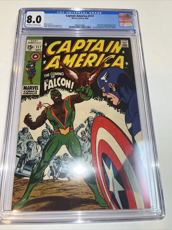 Captain America #117 (Marvel Comics, 1969), CGC 8.0 graded comic book, Universal Blue label — front cover in its holder