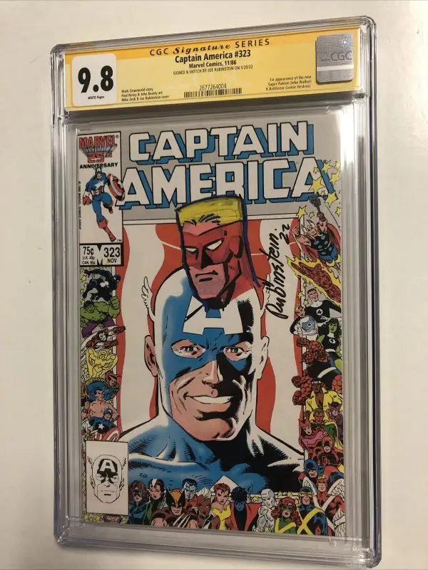 Captain America #326 (Marvel Comics, 1986), CGC 9.8 graded comic book, Signature Series label — front cover in its holder