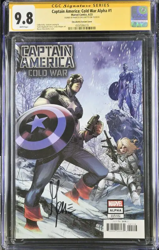 Captain America #5 (Marvel Comics, 2023), CGC 9.8 graded comic book, Signature Series label — front cover in its holder
