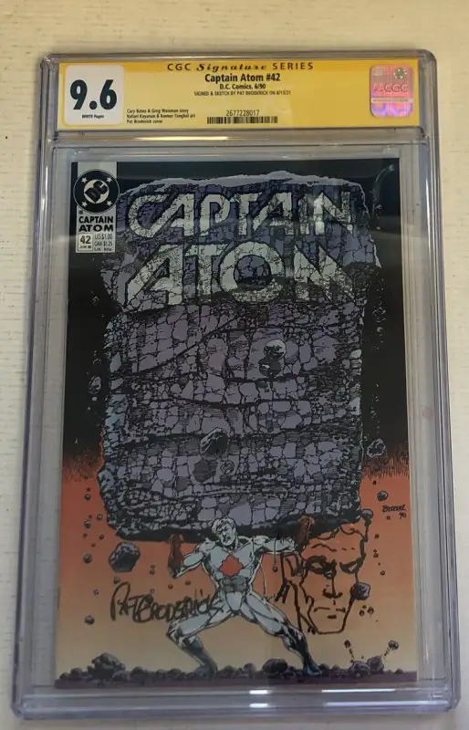 Captain Atom #42 (DC Comics, 1990), CGC 9.6 graded comic book, Signature Series label — front cover in its holder