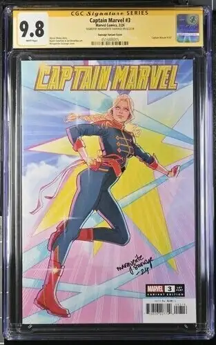 Captain Marvel #3 (Marvel Comics, 2024), CGC 9.8 graded comic book, Signature Series label — front cover in its holder