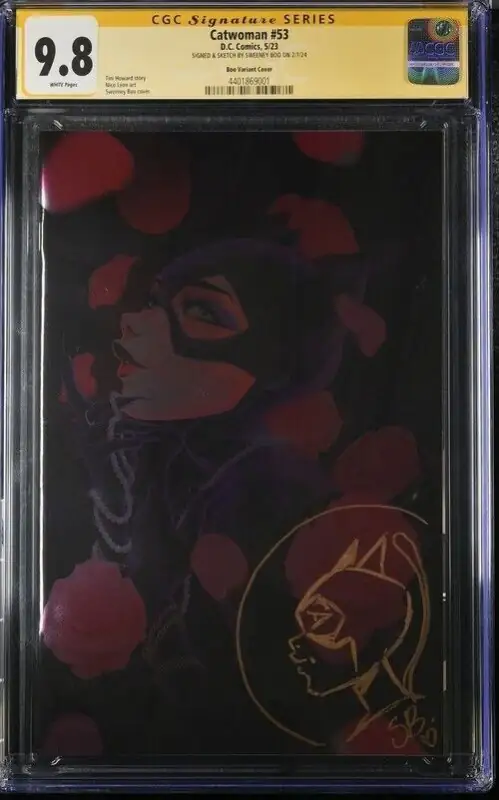 Catwoman #53 (DC Comics, 2023), CGC 9.8 graded comic book, Signature Series label — front cover in its holder