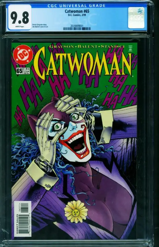 Catwoman #65 (DC Comics, 1999), CGC 9.8 graded comic book, Universal Blue label — front cover in its holder
