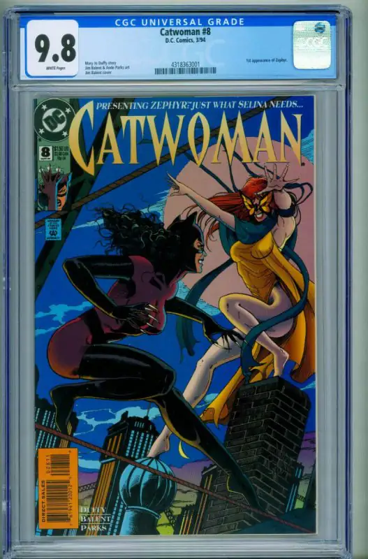 Catwoman #8 (DC Comics, 1994), CGC 9.8 graded comic book, Universal Blue label — front cover in its holder