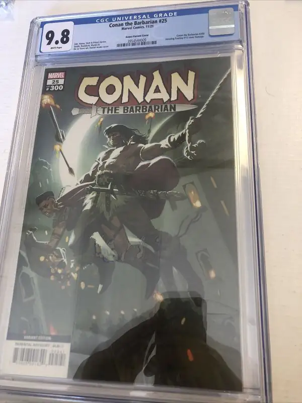 Conan the Barbarian #25 (Titan Comics, 2021), CGC 9.8 graded comic book, Universal Blue label — front cover in its holder