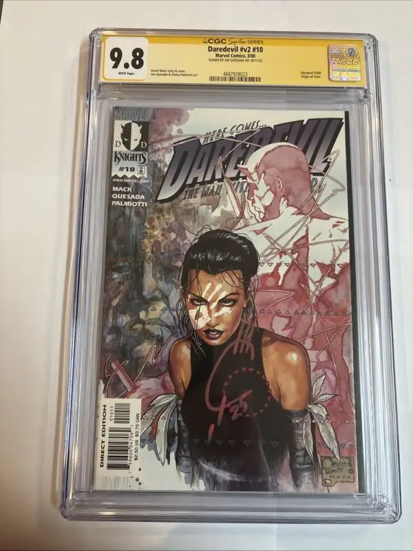 Daredevil #10 (Marvel Comics, 2000), CGC 9.8 graded comic book, Signature Series label — front cover in its holder