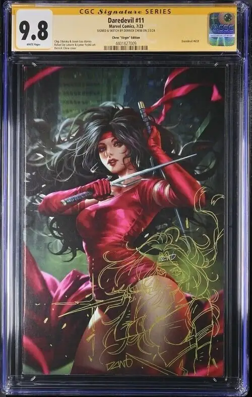 Daredevil #11 (Marvel Comics, 2023), CGC 9.8 graded comic book, Signature Series label — front cover in its holder