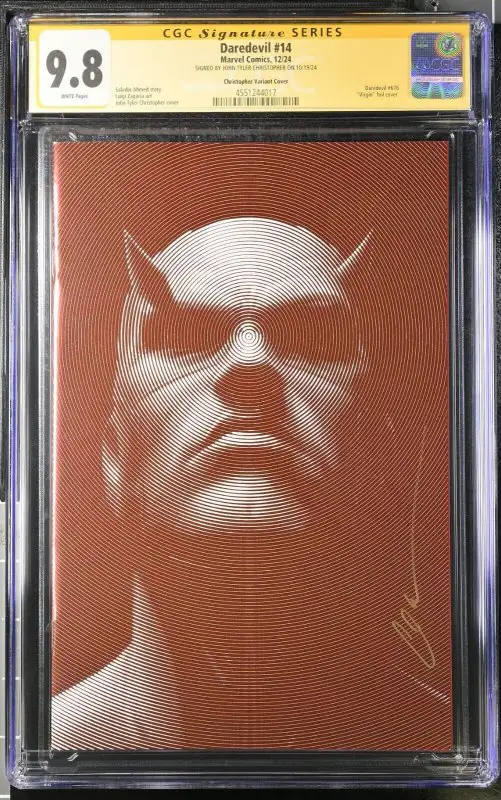 Daredevil #14 (Marvel Comics, 2024), CGC 9.8 graded comic book, Signature Series label — front cover in its holder