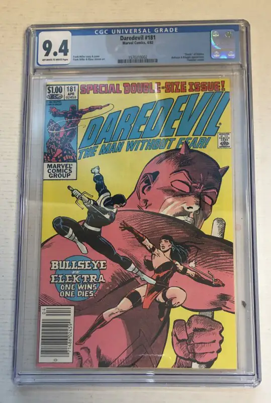 Daredevil #181 (Marvel Comics, 1982), CGC 9.4 graded comic book, Universal Blue label — front cover in its holder