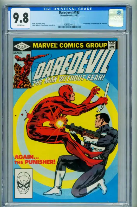 Daredevil #183 (Marvel Comics, 1982), CGC 9.8 graded comic book, Universal Blue label — front cover in its holder