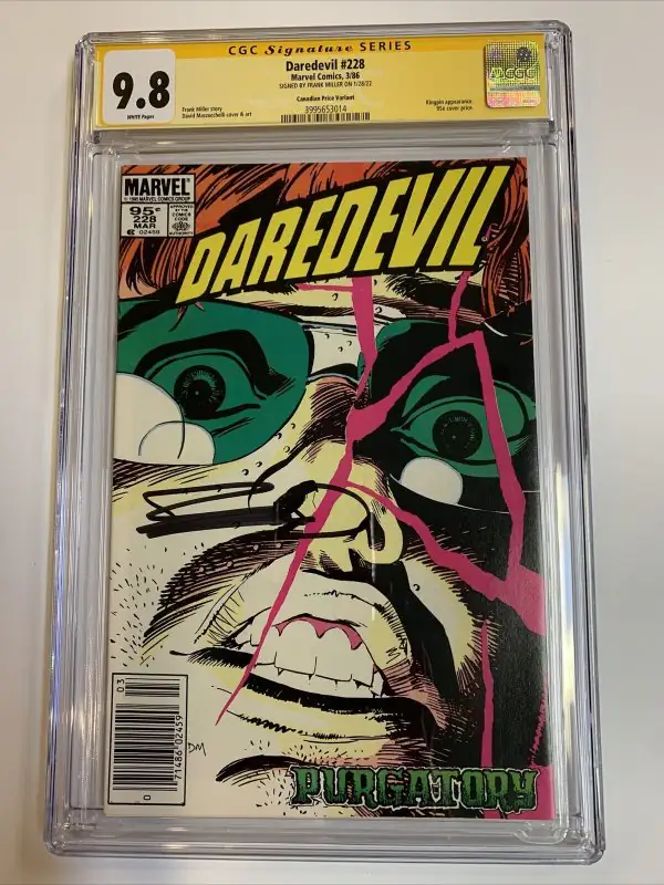 Daredevil #228 (Marvel Comics, 1986), CGC 9.8 graded comic book, Signature Series label — front cover in its holder