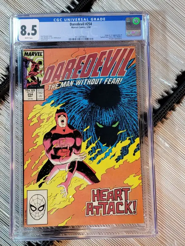 Daredevil #254 (Marvel Comics, 1988), CGC 8.5 graded comic book, Universal Blue label — front cover in its holder