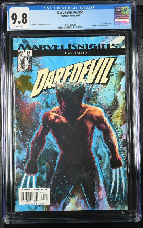Daredevil #54 (Marvel Comics, 2004), CGC 9.8 graded comic book, Universal Blue label — front cover in its holder