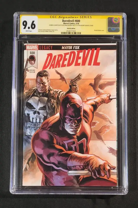Daredevil #600 (Marvel Comics, 2018), CGC 9.6 graded comic book, Signature Series label — front cover in its holder