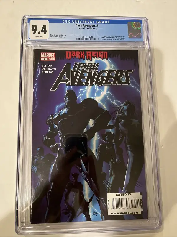 Dark Avengers #1 (Marvel Comics, 2009), CGC 9.4 graded comic book, Universal Blue label — front cover in its holder