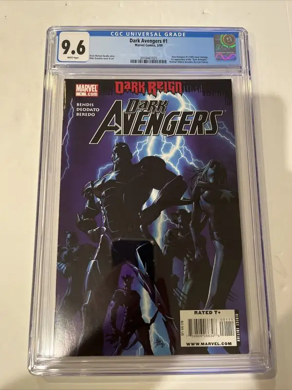 Dark Avengers #1 (Marvel Comics, 2009), CGC 9.6 graded comic book, Universal Blue label — front cover in its holder