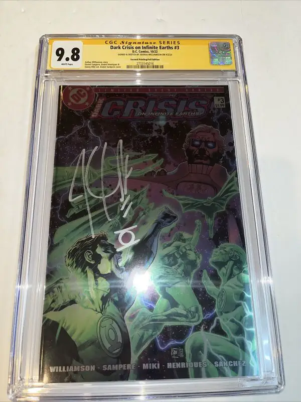 Dark Crisis #3 (DC Comics, 2022), CGC 9.8 graded comic book, Signature Series label — front cover in its holder