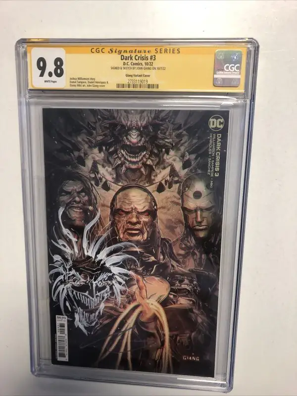 Dark Crisis #3 (DC Comics, 2022), CGC 9.8 graded comic book, Signature Series label — front cover in its holder