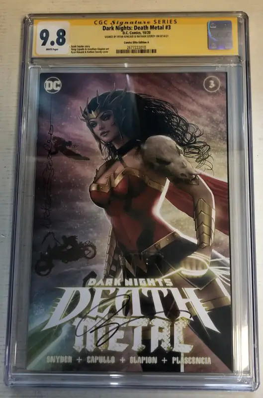 Dark Nights: Death Metal #3 (DC Comics, 2020), CGC 9.8 graded comic book, Signature Series label — front cover in its holder