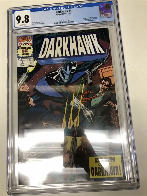 Darkhawk #1 (Marvel Comics, 1991), CGC 9.8 graded comic book, Universal Blue label — front cover in its holder