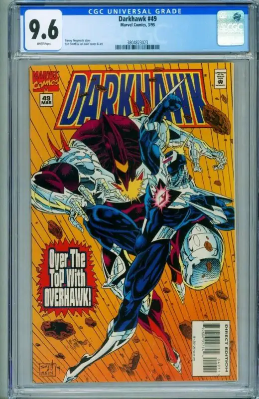 Darkhawk #49 (Marvel Comics, 1994), CGC 9.6 graded comic book, Universal Blue label — front cover in its holder
