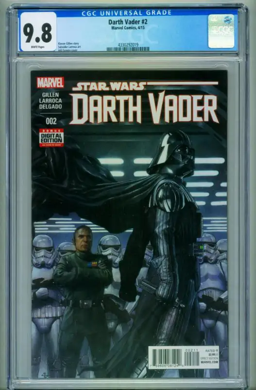 Darth Vader #2 (Marvel Comics, 2015), CGC 9.8 graded comic book, Universal Blue label — front cover in its holder
