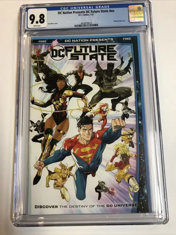 DC Nation Presents DC Future State (DC Comics, 2021), CGC 9.8 graded comic book, Universal Blue label — front cover in its holder