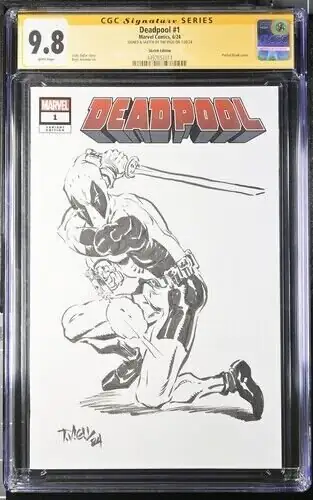 Deadpool #1 (Marvel Comics, 2024), CGC 9.8 graded comic book, Signature Series label — front cover in its holder