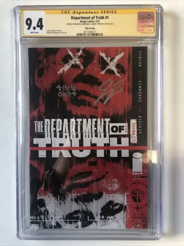Department of Truth #1 (Image Comics, 2021), CGC 9.4 graded comic book, Signature Series label — front cover in its holder