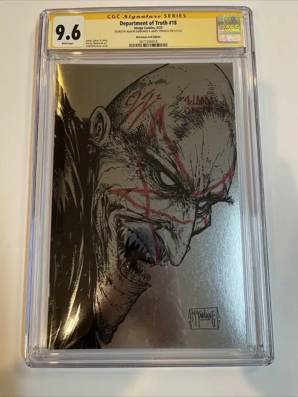 Department of Truth #18 (Image Comics, 2022), CGC 9.6 graded comic book, Signature Series label — front cover in its holder