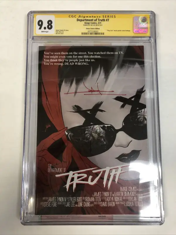 Department of Truth #7 (Image Comics, 2021), CGC 9.8 graded comic book, Signature Series label — front cover in its holder