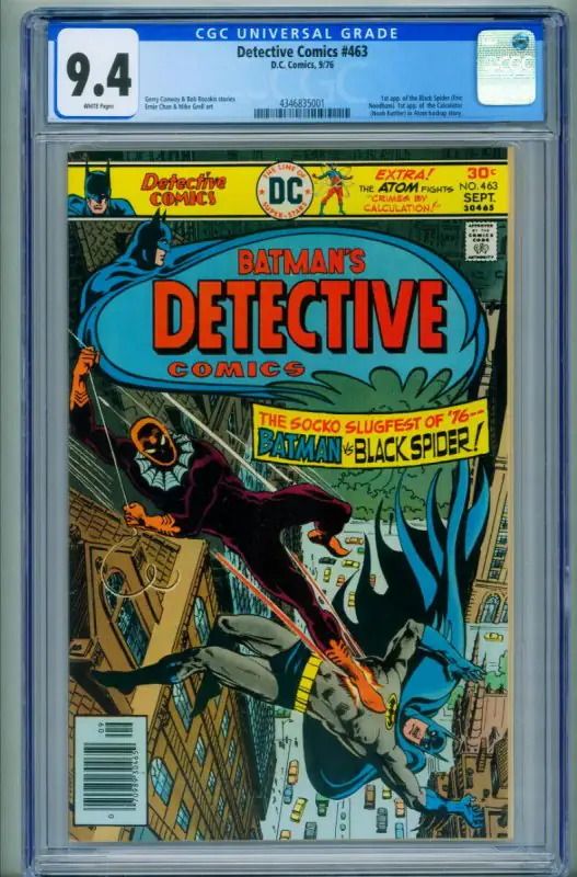 Detective #463 (DC Comics, 1976), CGC 9.4 graded comic book, Universal Blue label — front cover in its holder