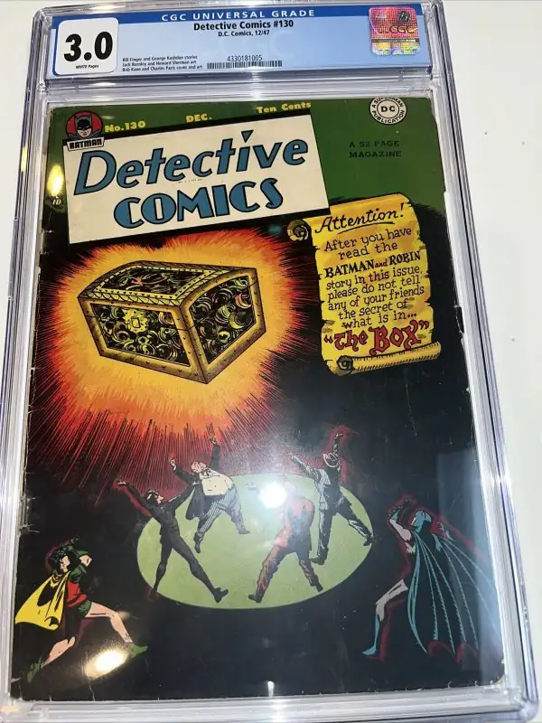 Detective Comics #130 (DC Comics, 1947), CGC 3.0 graded comic book, Universal Blue label — front cover in its holder