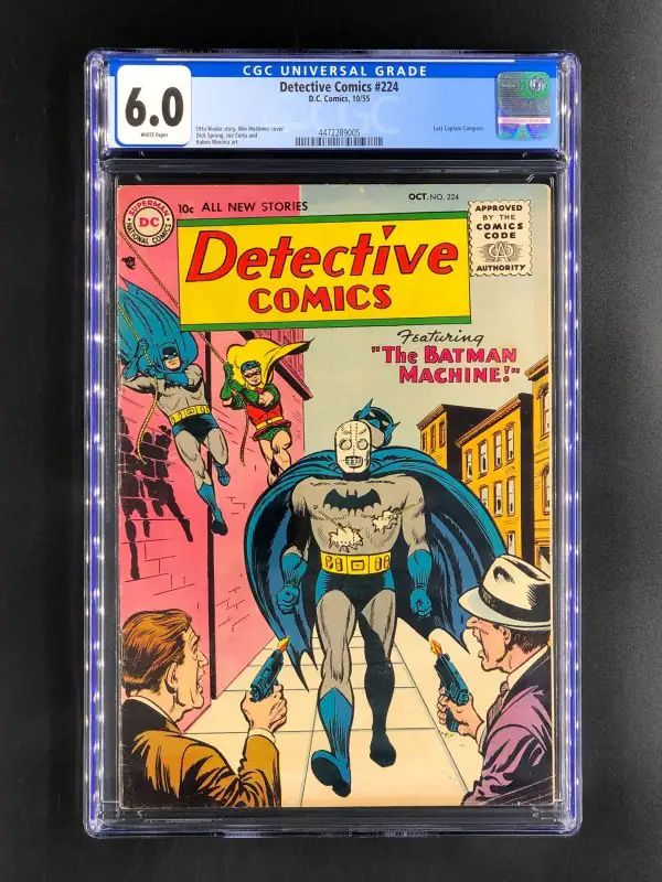 Detective Comics #224 (DC Comics, 1955), CGC 6.0 graded comic book, Universal Blue label — front cover in its holder