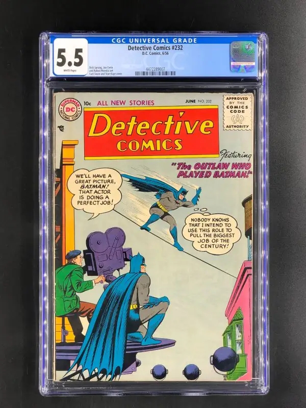 Detective Comics #232 (DC Comics, 1956), CGC 5.5 graded comic book, Universal Blue label — front cover in its holder