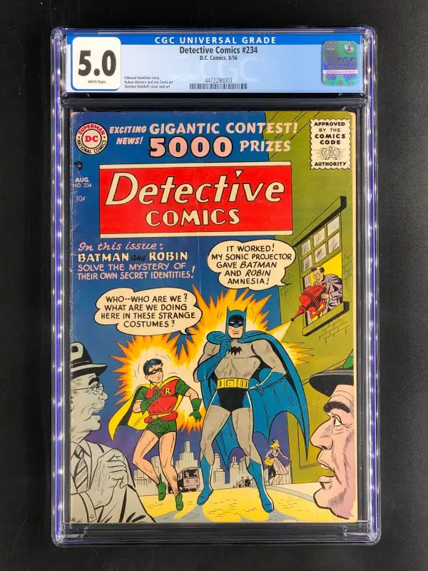 Detective Comics #234 (DC Comics, 1956), CGC 5.0 graded comic book, Universal Blue label — front cover in its holder