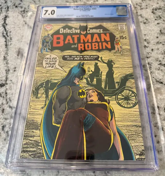 Detective Comics #403 (DC Comics, 1970), CGC 7.0 graded comic book, Universal Blue label — front cover in its holder
