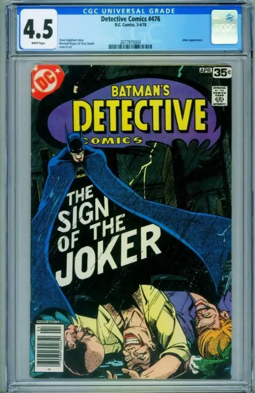Detective Comics #476 (DC Comics, 1978), CGC 4.5 graded comic book, Universal Blue label — front cover in its holder