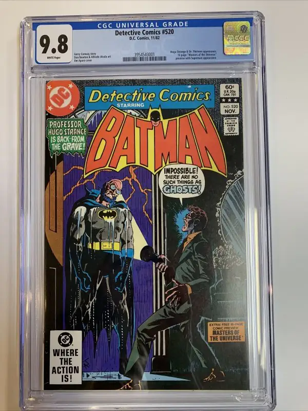Detective Comics #520 (DC Comics, 1982), CGC 9.8 graded comic book, Universal Blue label — front cover in its holder