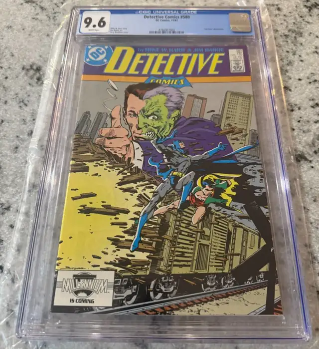 Detective Comics #580 (DC Comics, 1987), CGC 9.6 graded comic book, Universal Blue label — front cover in its holder