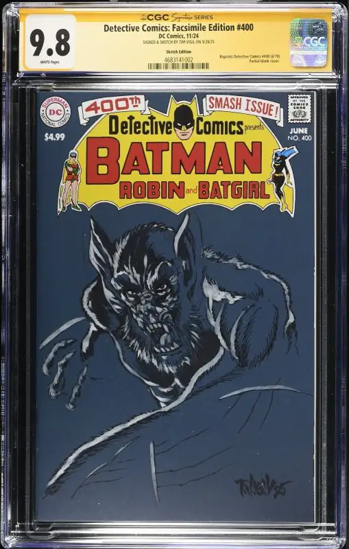 Detective Comics Facsimile #400 (DC Comics, 2024), CGC 9.8 graded comic book, Signature Series label — front cover in its holder