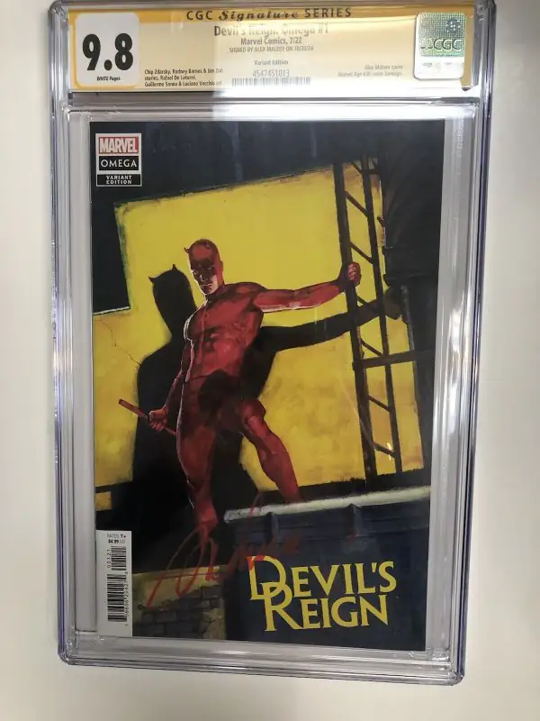 Devil's Reign #1 (Marvel Comics, 2022), CGC 9.8 graded comic book, Signature Series label — front cover in its holder