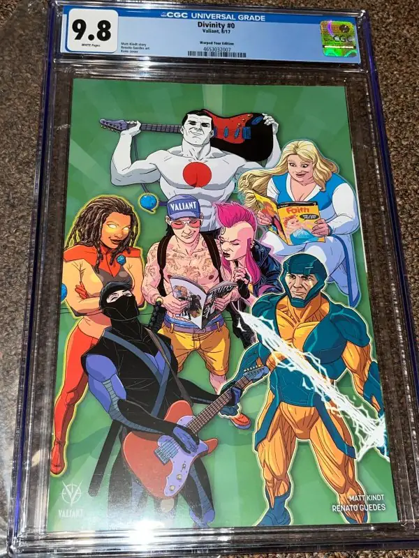 Divinity #0 (Valiant Comics, 2017), CGC 9.8 graded comic book, Universal Blue label — front cover in its holder