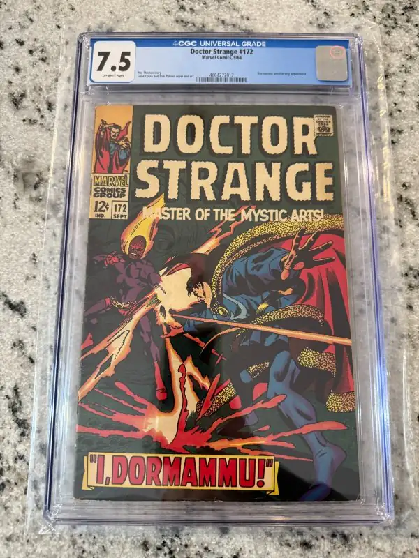Doctor Strange #172 (Marvel Comics, 1968), CGC 7.5 graded comic book, Universal Blue label — front cover in its holder