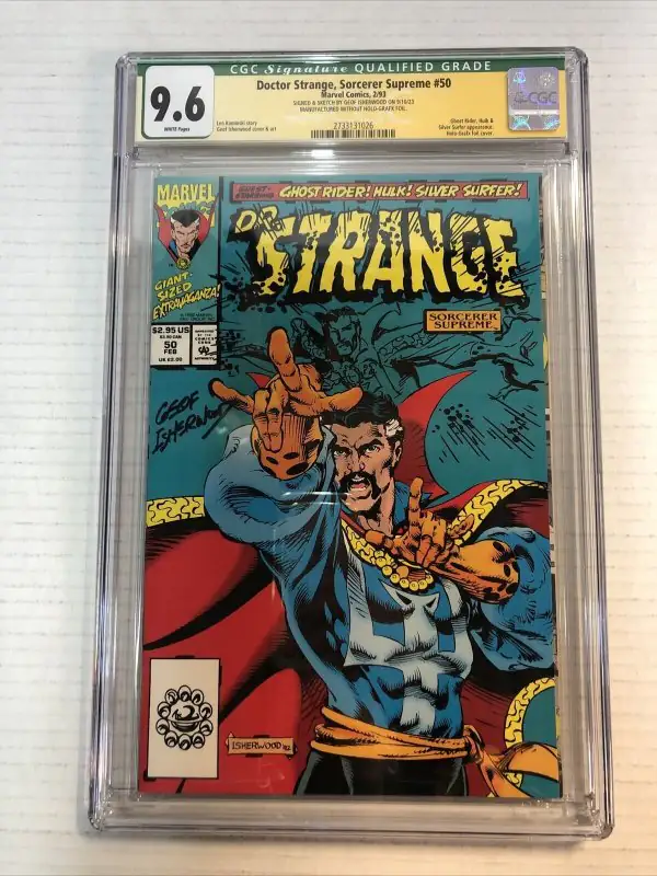 Doctor Strange Sorcerer Supreme #50 (Marvel Comics, 1993), CGC 9.6 graded comic book, Signature Series label — front cover in its holder