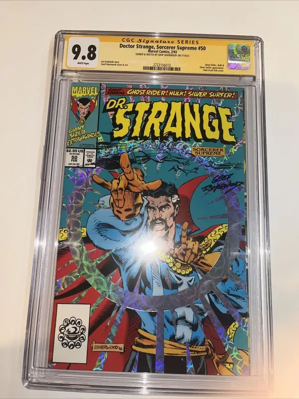 Doctor Strange Sorcerer Supreme #50 (Marvel Comics, 1993), CGC 9.8 graded comic book, Signature Series label — front cover in its holder