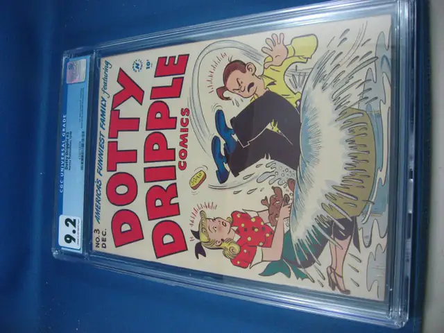 Dotty Dripple #3 (Harvey Comics, 1948), CGC 9.2 graded comic book, Universal Blue label — front cover in its holder